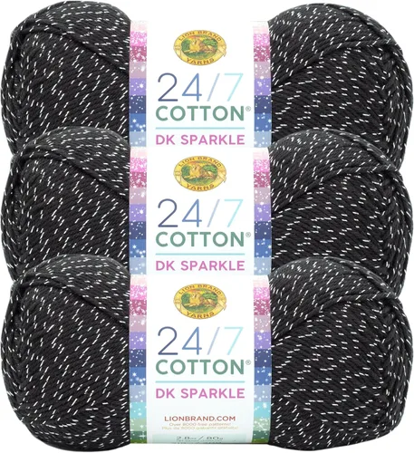 Miniatura 19 de Lion Brand Yarn Estampados DK de algodón 24/7, hilo para tejer, ganchillo y manualidades, azul, paquete de 1 Cotton Yarn for Knitting, Crochet