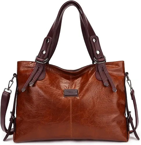 Miniatura 15 de Bolsos y carteras para mujer, bolso de mano de cuero vegano para mujer, bolso de hombro, bolso de viaje con compartimentos