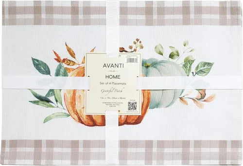 Miniatura 4 de Avanti Linens - Manteles individuales, decoración del hogar inspirada en otoño, juego de 4 (colección Grateful Patch)