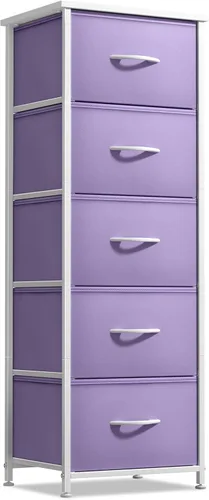 Miniatura 8 de Sorbus Cómoda de tela para dormitorio de niños, cómoda de 5 cajones, torre de almacenamiento alta, organizador de ropa, para armario, sala