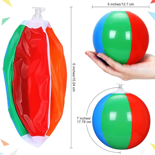 Miniatura 3 de Honoson Paquete de 50 mini bolas de playa para niños de 5 pulgadas, pequeñas bolas de playa inflables a granel para la piscina, regalos de fiesta