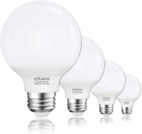 Miniatura 16 de Cotanic foco LED G25 para tocador 2700K blanco cálido, focos esféricos para espejo de baño 500LM, base E26 roscada 5W 60W equivalente a