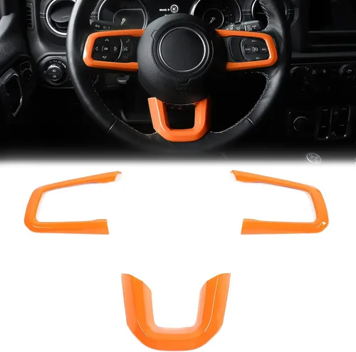 Miniatura 8 de CheroCar JL JT - Fundas de volante de fibra de carbono para Jeep Wrangler JL 2018-2025+, para Jeep Gladiator JT 2020-2025+, accesorios interiores
