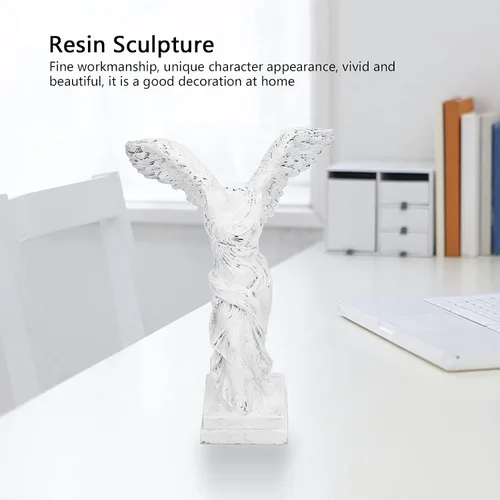 Miniatura 3 de LIZEALUCKY Estatua clásica de la victoria griega alada, figura de resina romana de la diosa de la fuerza y la victoria para decoración del hogar