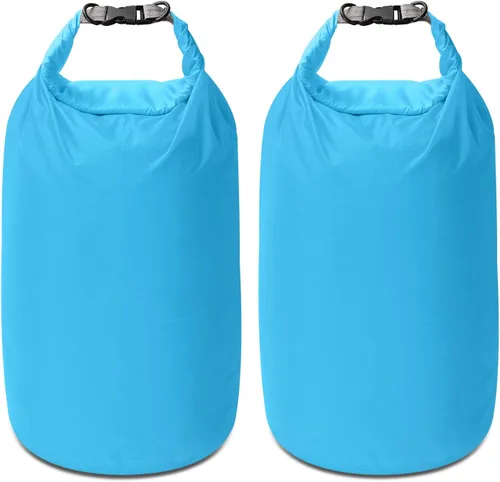 Miniatura 15 de Juego de bolsas secas, impermeables, pequeñas y ligeras, bolsas secas para tabla de remo, kayak, pesca, campamento (morado, 40L, 2 unidades)