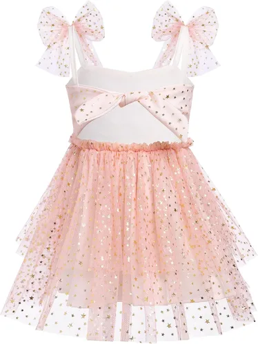 Miniatura 2 de IMEKIS Vestido de cumpleaños para niñas pequeñas, tul brillante, princesa, pastel, sesión de fotos, traje para 1-6T