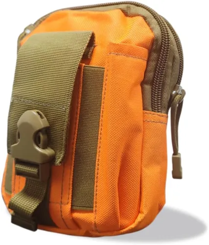 Deporte al aire libre Hombres Mujeres Riñonera Bolsa de cinturón Bolsa de bicicleta Bolsa táctica Caza Muslo Bolsa Nylon Teléfono Cartera (naranja)