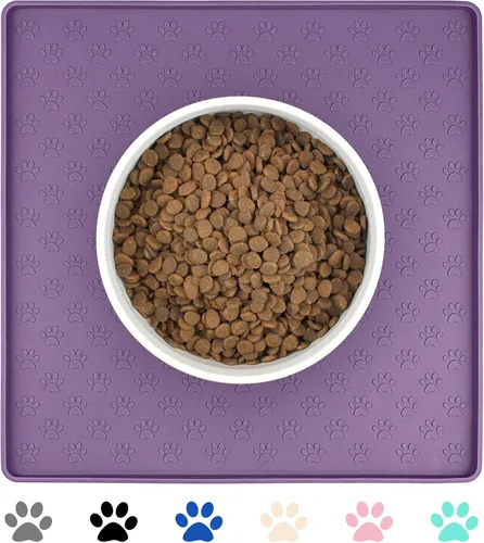 Miniatura 23 de Ptlom - Tapete para mascotas para perros y gatos, impermeable de silicona para cuencos de alimentación de mascotas para comida y agua, para perros