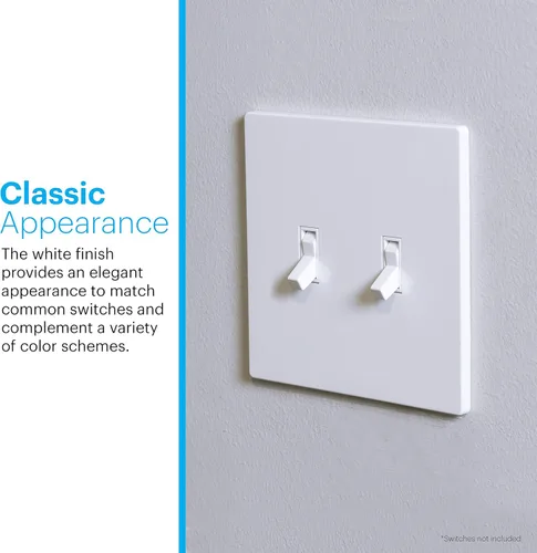 Miniatura 4 de Power Gear Cubierta de pared sin tornillos de doble palanca, 4.75 pulgadas de alto x 4.75 pulgadas de largo, placa de cubierta de interruptor