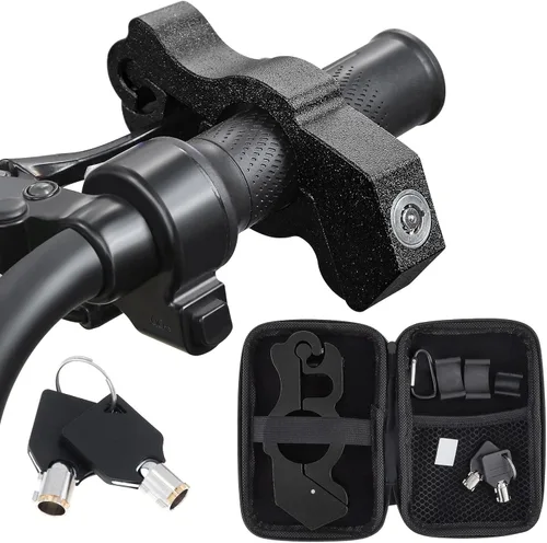 Windance Cerradura de manillar de motocicleta, antirrobo, palanca de freno resistente, bloqueo de seguridad para ciclomotores, motocicleta, Negro
