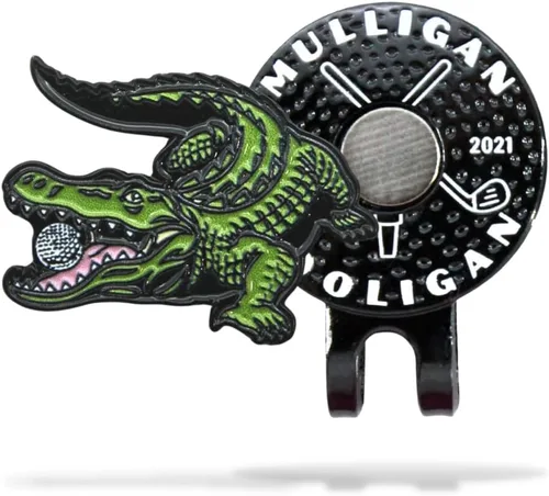 MULLIGAN HOOLIGAN® Marcador de pelota de golf + clip magnético para sombrero | Esmalte de alta calidad | Regalo divertido para los amantes del golf