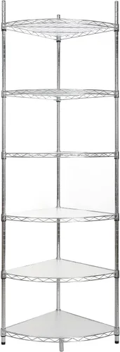 Miniatura 10 de NSF - Estantería esquinera de metal de 6 niveles, capacidad de 420 libras, ajustable, con pies niveladores y revestimientos impermeables