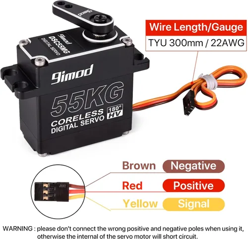 Miniatura 6 de Servo de alto par de 121.3 lbs de alta velocidad HV 8.4V sin núcleo servo motores de dirección RC engranaje de acero inoxidable de bajo perfil