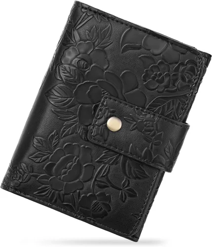Miniatura 8 de SENDEFN Billeteras para mujer, billetera triple para mujer, tarjetero para tarjetas de crédito, bolsillo para monedas con ventana de identificación