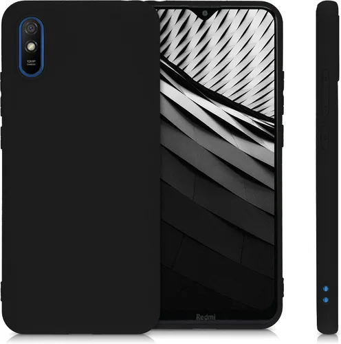 Miniatura 5 de kwmobile Funda compatible con Xiaomi Redmi 9A / 9AT - Funda protectora de silicona TPU suave y delgada - Negro mate
