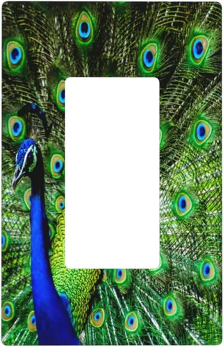 Miniatura 9 de Cubierta decorativa para toma de corriente de pavo real, cubierta de salida de 1 banda, cubierta de placa de interruptor de luz, placas de 1