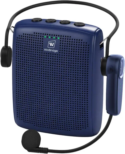 Miniatura 13 de WinBridge - Amplificador de voz Bluetooth - Micrófono inalámbrico de 15 W, sistema PA portátil para aula/ancianos, altavoz y micrófono