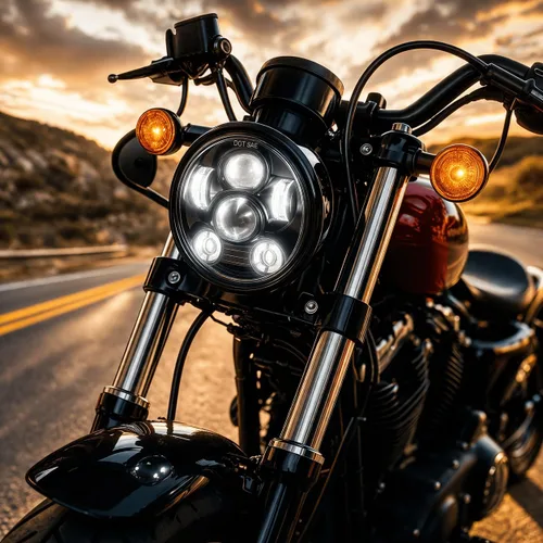 Miniatura 5 de Eagle Lights 5 Daymaker Faro delantero de proyección LED, 3/4 pulgadas, negro - Generation III para Harley Sportster, Dyna otros.