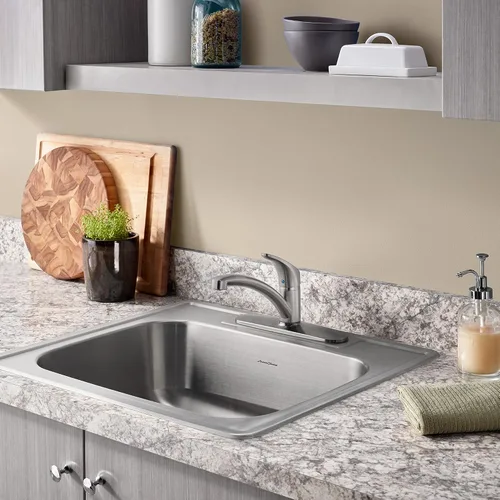 Miniatura 5 de American Standard 22SB.6252283S.075 Colony Top Mount Ada 25x22 Solo Tazón Acero Inoxidable 3 Agujeros Fregadero de Cocina