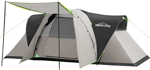Miniatura 10 de LOYEAHCAMP Tienda de campaña de 8 personas con cúpula extendida más grande con 3 habitaciones, tienda de campaña familiar impermeable