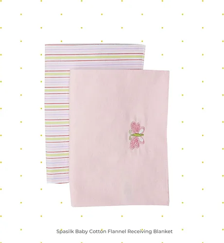 Miniatura 2 de Spasilk Baby - Paquete de 4 mantas de franela de algodón 100% Mariposa rosa