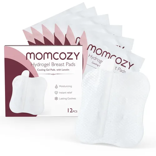 Momcozy Almohadillas de hidrogel para pezones con lanolina calmante, las almohadillas de lactancia de gel Soothies proporcionan un alivio