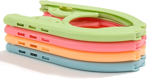 Miniatura 2 de Perchas de viaje plegables y portátiles, perchas de plástico plegables para ropa que ahorran espacio para viajes de negocios, 12 unidades Colorido