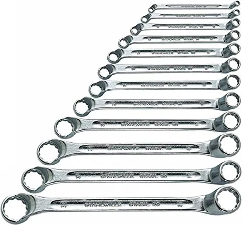 Miniatura 6 de Stahwhile 96410405 Llaves de Anillo de Doble Extremo (Spanners) con Cabezales Desplazados, Hechas de Acero de Aleación de Cromo y Cromadas
