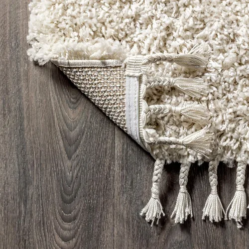 Miniatura 4 de JONATHAN Y Mercer Shag - Alfombra de felpa con borlas color crema para interiores, 3 x 5 pies, contemporánea, moderna, fácil de limpiar, para sala