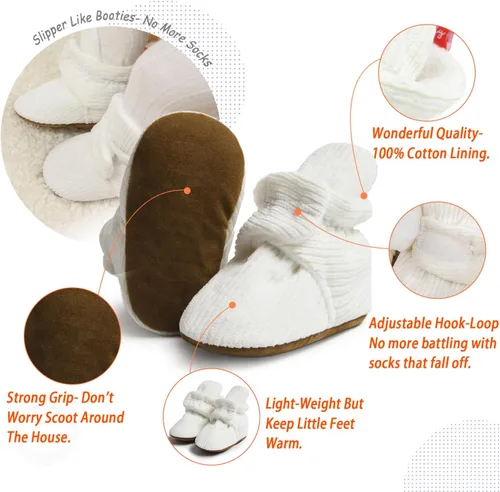 Miniatura 163 de Sawimlgy - Botines de algodón antideslizantes para recién nacido, con agarre, para cuna o para el invierno