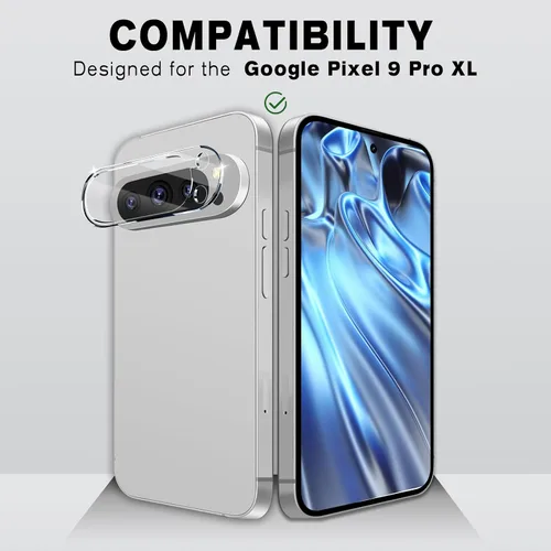 Miniatura 2 de Paquete de 3 protectores de lente de cámara para Google Pixel 9 Pro XL, vidrio templado de dureza 9, protector de pantalla de cámara de alta