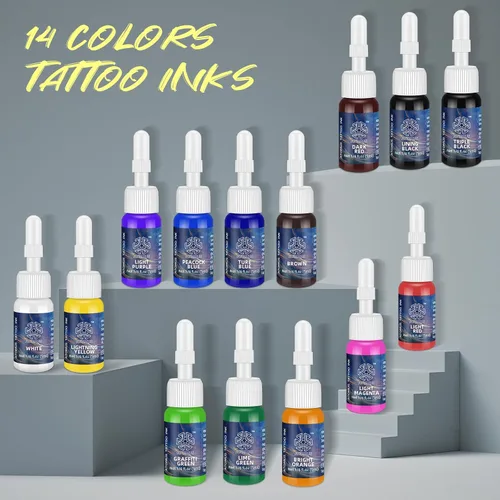 Miniatura 6 de ATOMUS Kit de tinta de tatuaje, juego de pigmentos de tatuaje, pigmento de tinta de tatuaje de plantas naturales, pigmento permanente para tatuajes