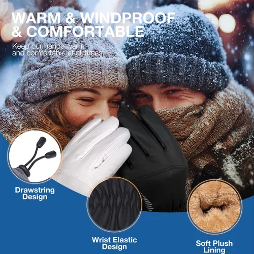 Miniatura 2 de SIMARI Guantes cálidos impermeables de invierno para mujeres y hombres con dedos para pantalla táctil, esquí, nieve, viento, para clima frío