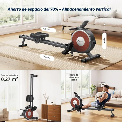 Miniatura 8 de MERACH Rowing Machines for Home, Magnetic Rowing Machine with 16 Levels, Rower Machine of Quiet Resistance, Dual Slide Rail with Max 350lbs