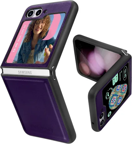 Miniatura 11 de Belemay Funda para Samsung Galaxy Z Flip 5, piel auténtica+TPU suave, protección delgada, a prueba de golpes, delgada Samsung Z Flip5, compatible