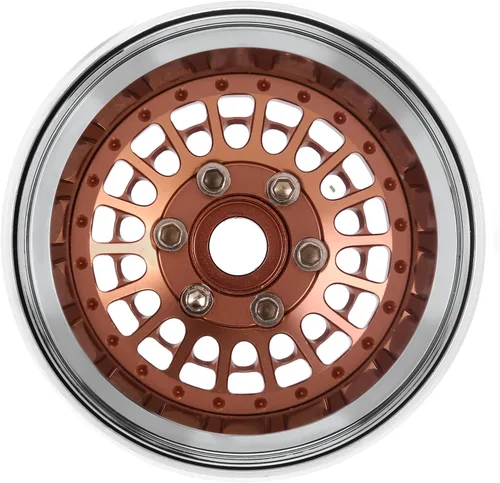 Miniatura 4 de INJORA 1.9" Beadlock Llanta de rueda compensada -0.394 in Rueda de aluminio para SCX10 Pro TRX4 VS4-10 Gen8 1/10 RC Crawler Car (bronce)