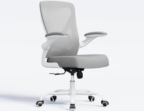 Miniatura 3 de Silla de oficina Silla de escritorio ergonómica cómoda: Silla de computadora de malla de 330 libras, sillas ergonómicas para juegos con ruedas, Gris