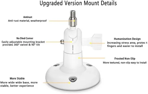 Miniatura 3 de 【Última versión】 Soporte de pared ajustable para interiores y exteriores para Arlo Essential/XL Gen 2/Pro/2/3/4/Arlo Pro 5s/Ultra/, eufyCam 2C/2C