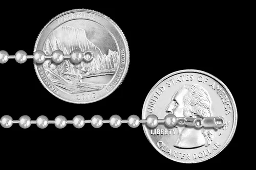 Miniatura 2 de Cadena de cuentas de bola italiana de plata de ley de 0.118in, 0.157in, 0.197in, 0.236in, 0.315in, 0.394in, 925 Italia, nuevo collar con etiqueta