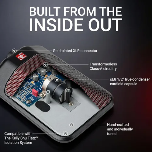 Miniatura 4 de SE ELECTRONICS BL8 Micrófono de límite medio cardioide para tambores, piano de cola, ambiente, Miking de piso y escenario y más, micrófono