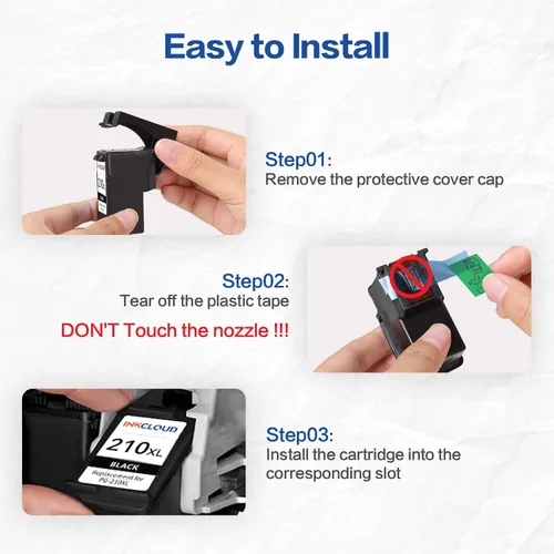 Miniatura 4 de INKCLOUD Cartuchos de tinta compatibles de repuesto para Canon PG-210XL CL-211XL para impresoras PIXMA IP2702 MP230 MP240 MP250 MP280 MP480 MP490