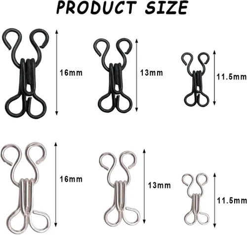 Miniatura 2 de 120 pares de ganchos de costura y cierre de ojos para sujetador, ropa, pantalones, falda, chaqueta de costura, abrigo de piel, traje de baño