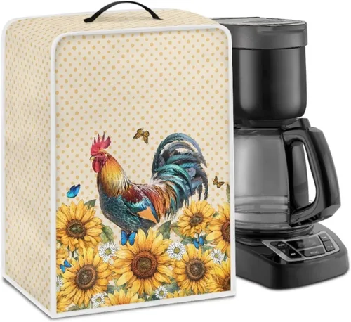 Miniatura 58 de Funda para cafetera, poliéster, azul, se adapta a la mayoría de máquinas de café estándar, protector resistente al polvo, huellas dactilares