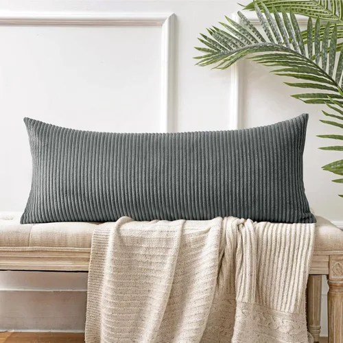 Miniatura 242 de Artscope Fundas de Almohada de Pana a Rayas Acogedoras Súper Suaves Decorativas Cuadradas Fundas de Cojín para Sofá Sillón Dormitorio Decoración
