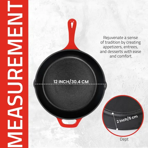 Miniatura 2 de Utopia Kitchen - Sartén de hierro fundido de 6.5 pulgadas, sartén de chef de hierro fundido, sartén pre-curada, utensilios de cocina a la parrilla