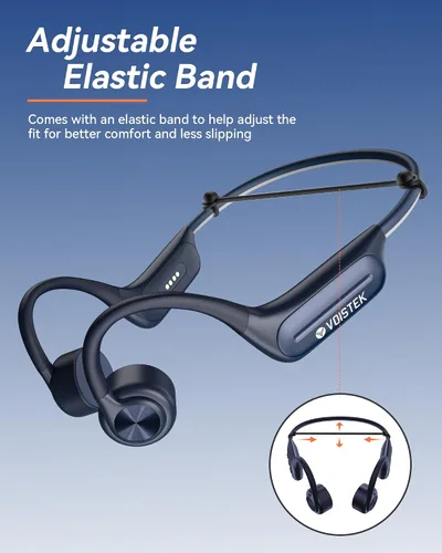 Miniatura 4 de Voistek Auriculares de conducción ósea inalámbricos Bluetooth, auriculares de conducción ósea ajustables con reproductor de MP3 de 32 GB e Azul