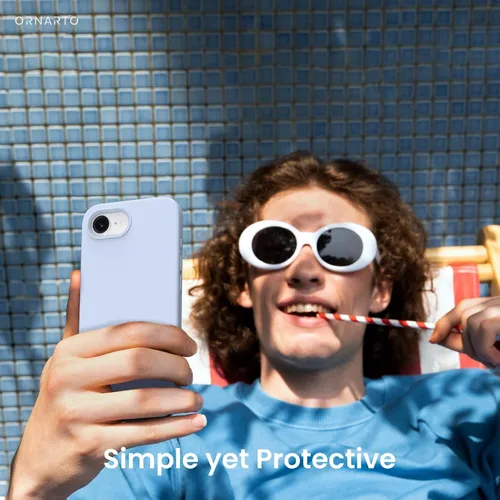 Miniatura 6 de ORNARTO Funda compatible con iPhone 16e de 6.1 pulgadas (2025), silicona líquida de 3 capas cubierta completa de goma de gel suave, funda protectora