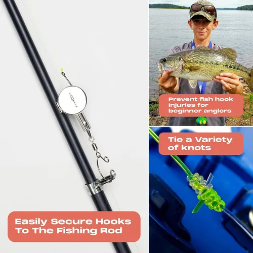 Miniatura 4 de HOOK-EZE Herramienta para atar nudos de pesca Protege de los anzuelos de pescado Ata nudos de pesca fácilmente Gadgets geniales para Metal