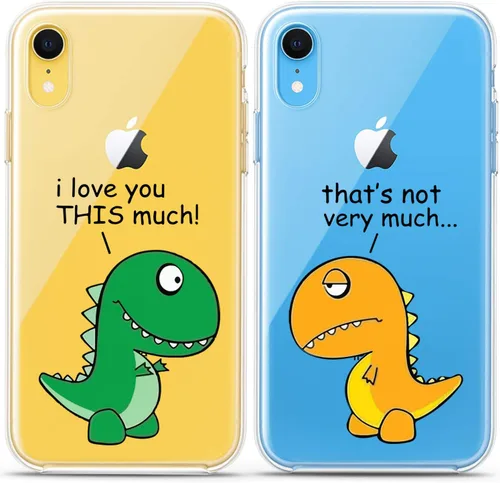 Miniatura 4 de Fundas a juego para parejas compatibles con Google Pixel 7 6a Pro 5 XL 5a 4a 5G 2 XL 3 XL 3a XL 4 regalo transparente lindo dinosaurio divertido