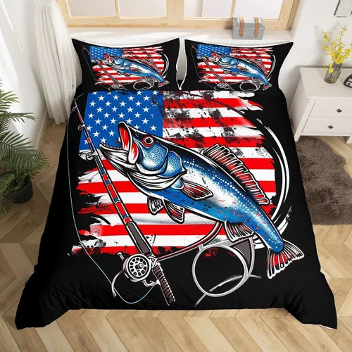 Miniatura 38 de Feelyou Juego de ropa de cama con patrón de sushi, funda de edredón de estilo japonés para niños, niñas, adolescentes, funda de edredón con temática